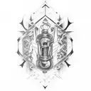 graffiti work of a V8 engine tattoo design idea