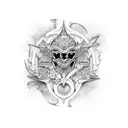 graffiti work of a V8 engine tattoo design idea