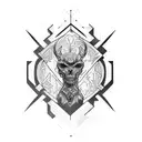 graffiti work of a V8 engine tattoo design idea