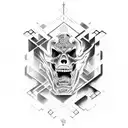 graffiti work of a V8 engine tattoo design idea