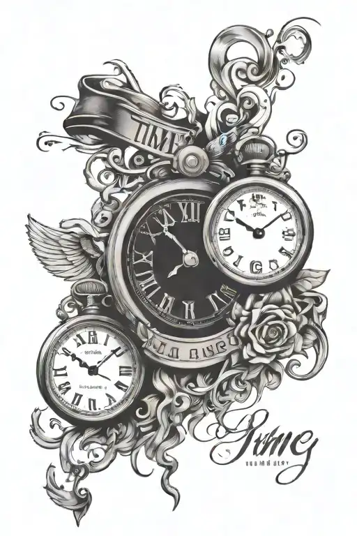 time is money birthday date tattoo design idea