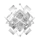 Mathematical equations intertwined with hiking trails tattoo design idea