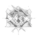 Mathematical equations intertwined with hiking trails tattoo design idea