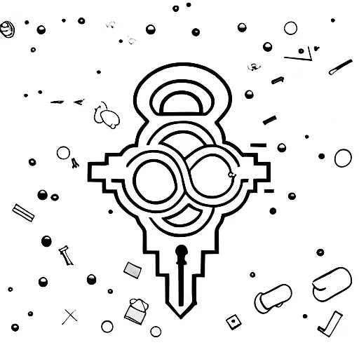 lock and key tattoo design idea