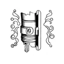 lock and key tattoo design idea