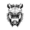 wild boar tattoo design idea