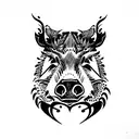 wild boar tattoo design idea
