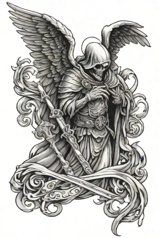 azrael angel of death tattoo design idea