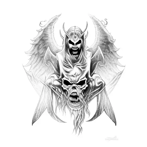 Demons Fighting against Angels tattoo design idea