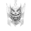 Demons Fighting against Angels tattoo design idea