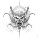 Demons Fighting against Angels tattoo design idea