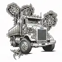 1980 cabover freightliner truck tattoo design idea