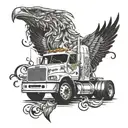1980 cabover freightliner truck tattoo design idea