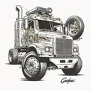 1980 cabover freightliner truck tattoo design idea