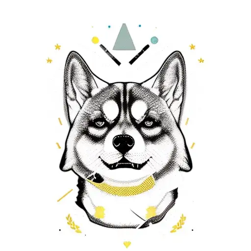 above knee tattoo with my Shiba Inu dog name NARA tattoo design idea