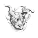 bold and thin lines tattoo design idea