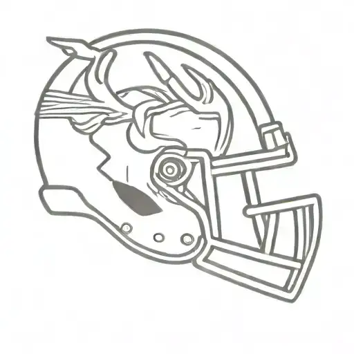 football helmet wearing red deer tattoo design idea