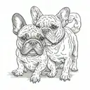 french bulldog back to back  tattoo design idea