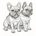 french bulldog back to back  tattoo design idea