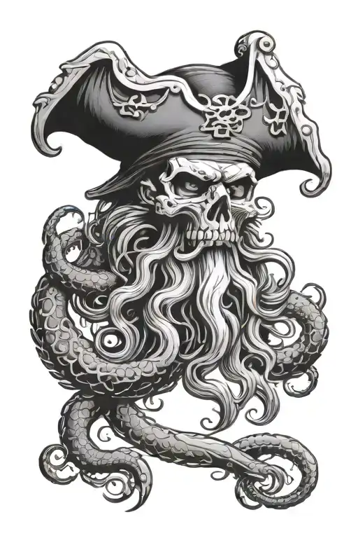 pirate kraken tattoo design idea