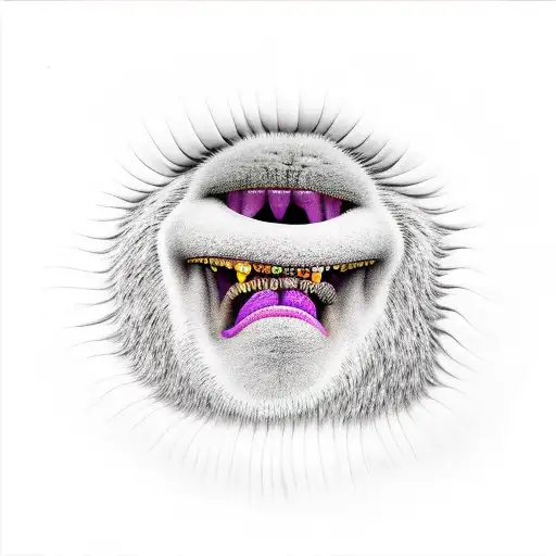 big pinky jelly gorilla is melting in the concrete modern gallery, hyperreal, 8k photography tattoo design idea