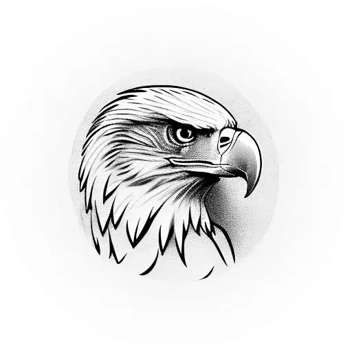 eagle face front facing tattoo design idea