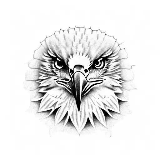 eagle face front facing tattoo design idea