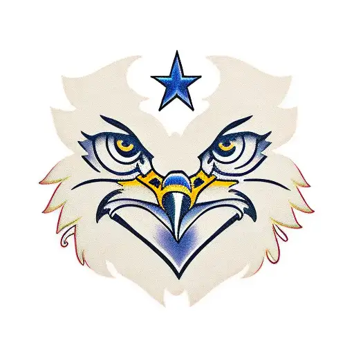 eagle face front facing tattoo design idea