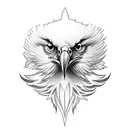 eagle face front facing tattoo design idea