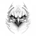 eagle face front facing tattoo design idea
