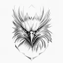 eagle face front facing tattoo design idea