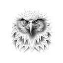 eagle face front facing tattoo design idea