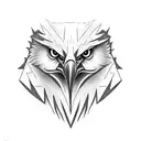 eagle face front facing tattoo design idea