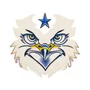 eagle face front facing tattoo design idea