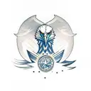 eagle face front facing tattoo design idea