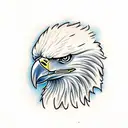 eagle face front facing tattoo design idea