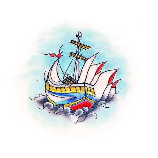 Viking Longship tattoo design idea