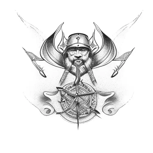 Viking Longship tattoo design idea