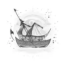 Viking Longship tattoo design idea