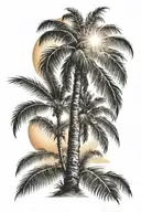 palm tree and sun  tattoo design idea