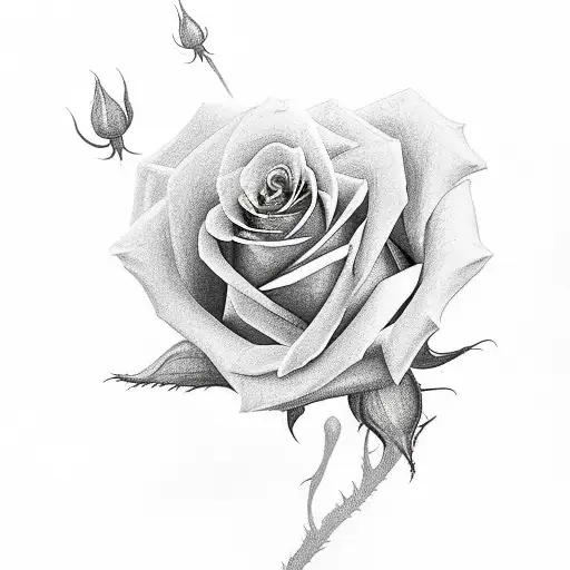 Rose with writing 'Bonnie'  tattoo design idea