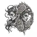 There are two sides to every story. tattoo design idea