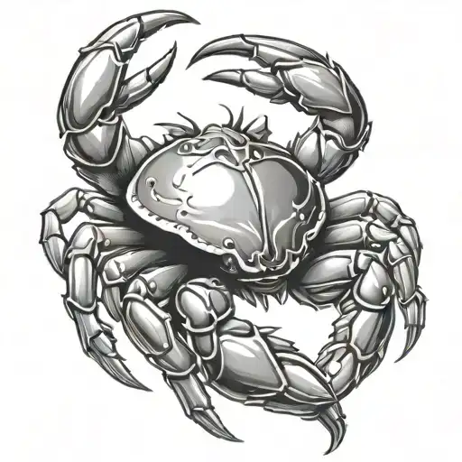 cancer 69 zodiac crab on elbow/tricep area tattoo design idea