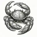 cancer 69 zodiac crab on elbow/tricep area tattoo design idea