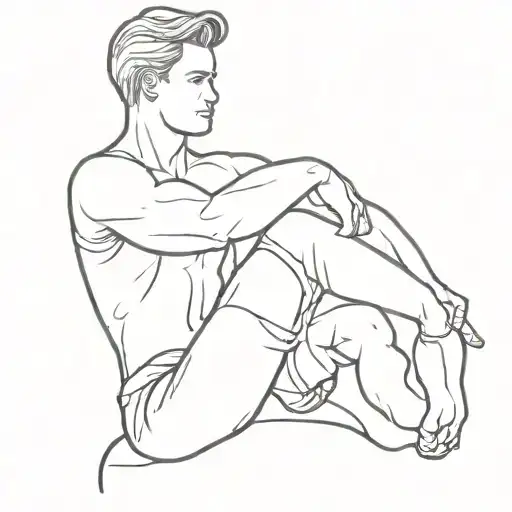 gay pinup dude tattoo design idea