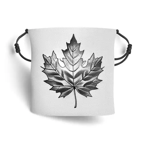 armband tattoo filled with maple leafs  tattoo design idea