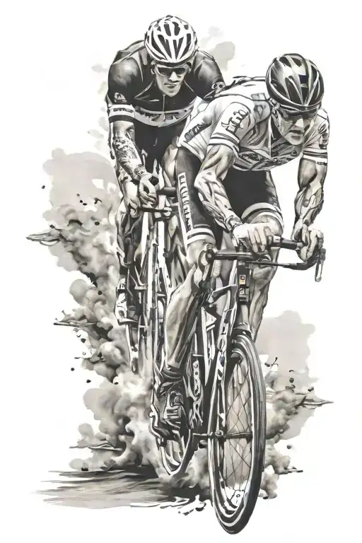 triathlon race tattoo design idea