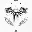 seraphim angel symmetrical eyes everywhere demon tattoo design idea