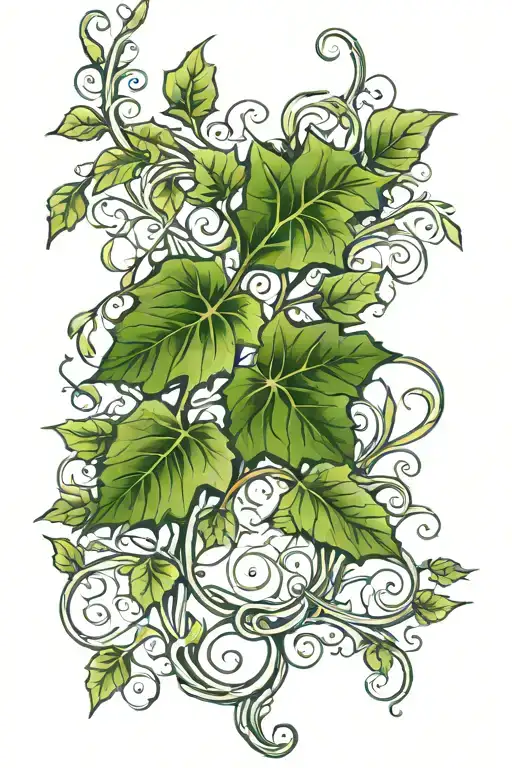 ivy vine tattoo design idea