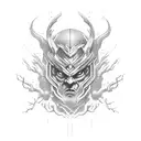 martillo de Thor fusionado con el árbol de la vida como mango del martillo tattoo design idea